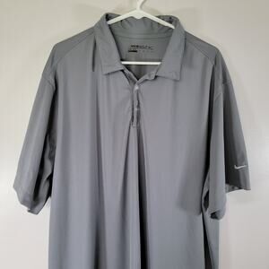 Nike Golf Polo Mens 2XL Gray High Performance Dri-Fit Activewear Breathable Cool